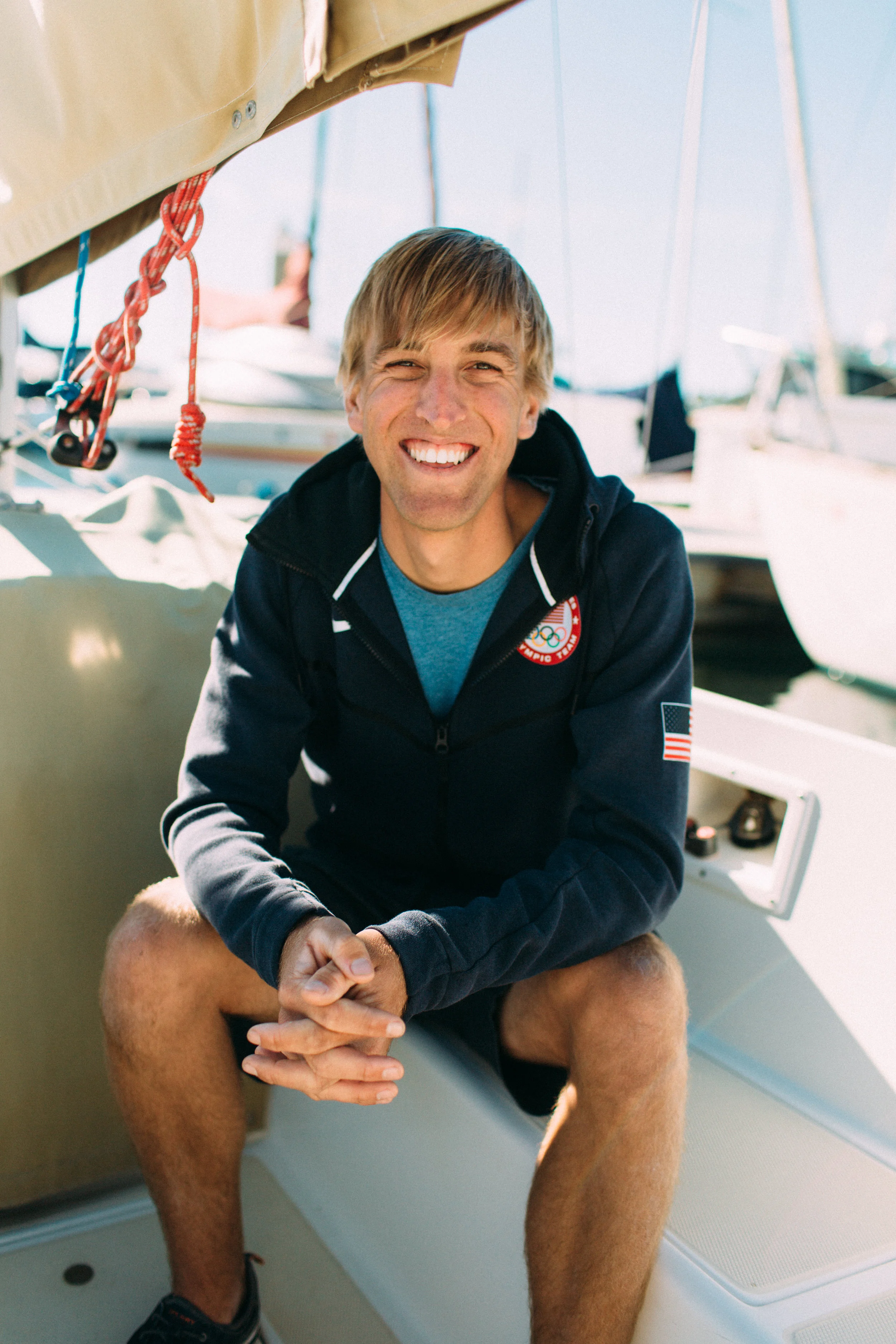 Willie McBride onboard Harbor 20 sailboat