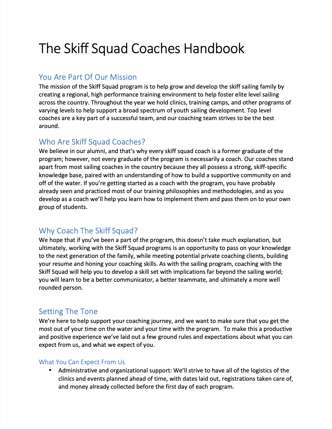 Skiff Squad Coaching Handbook